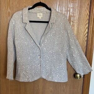 ECI Women's Silver Sequin Blazer
